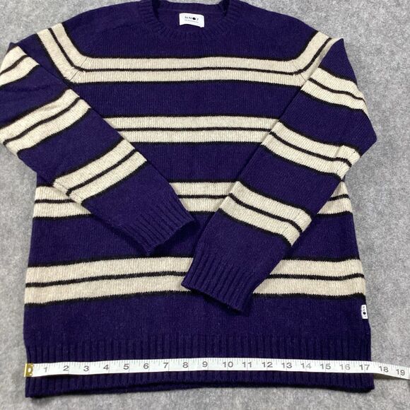 NN07 No Nationality Multi Color Nathan Striped Wool Crew Pullover Sweater Large* - Picture 6 of 15